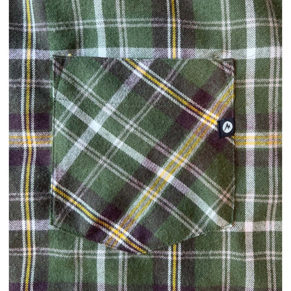 Marmot Mens XXL Green Plaid Flannel Shirt Long Sleeve Wool Blend SCC-308 - Picture 4 of 10